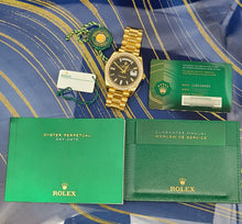 Load image into Gallery viewer, Rolex 228348RBR Yellow-Gold Black Diamond Bezel Day-Date