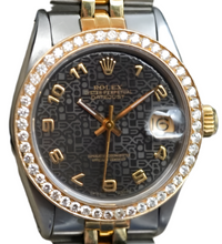 Load image into Gallery viewer, Rolex 6827 lack Arabic Dial Jubilee Band Two Tone AM Diamond Bezel