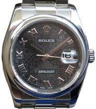 Load image into Gallery viewer, Rolex 116200 Black Roman Anniversary Dial Datejust