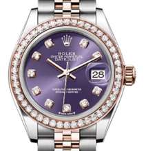 Load image into Gallery viewer, Rolex 279381RBR Two Tone Diamond Set Aubergine Jubilee