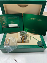Load image into Gallery viewer, Rolex 126233 Two Tone Green Roman Diamond on Jubilee