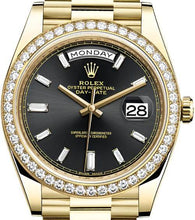 Load image into Gallery viewer, Rolex 228348RBR Yellow-Gold Black Diamond Bezel Day-Date