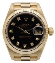 Load image into Gallery viewer, Rolex 69178 Lady Datejust Yellow-Gold Black Diamond Dial
