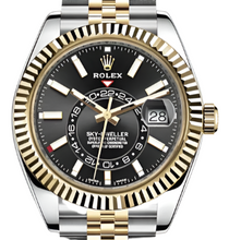 Load image into Gallery viewer, Rolex 326933 Sky Dweller Two-Tone Yellow-Gold Black Index Dial on Jubilee