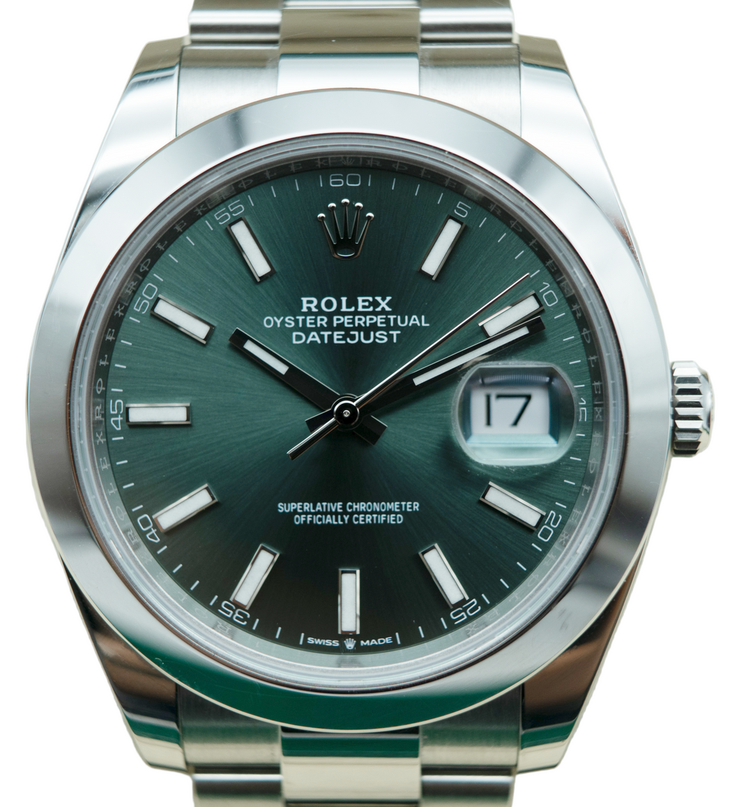 Rolex 126300 Datejust 41 Green Dial on Oyster