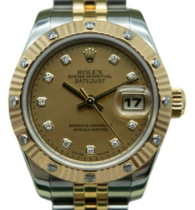 Rolex 179313 Lady Datejust Champagne Factory Diamond Dial & Bezel