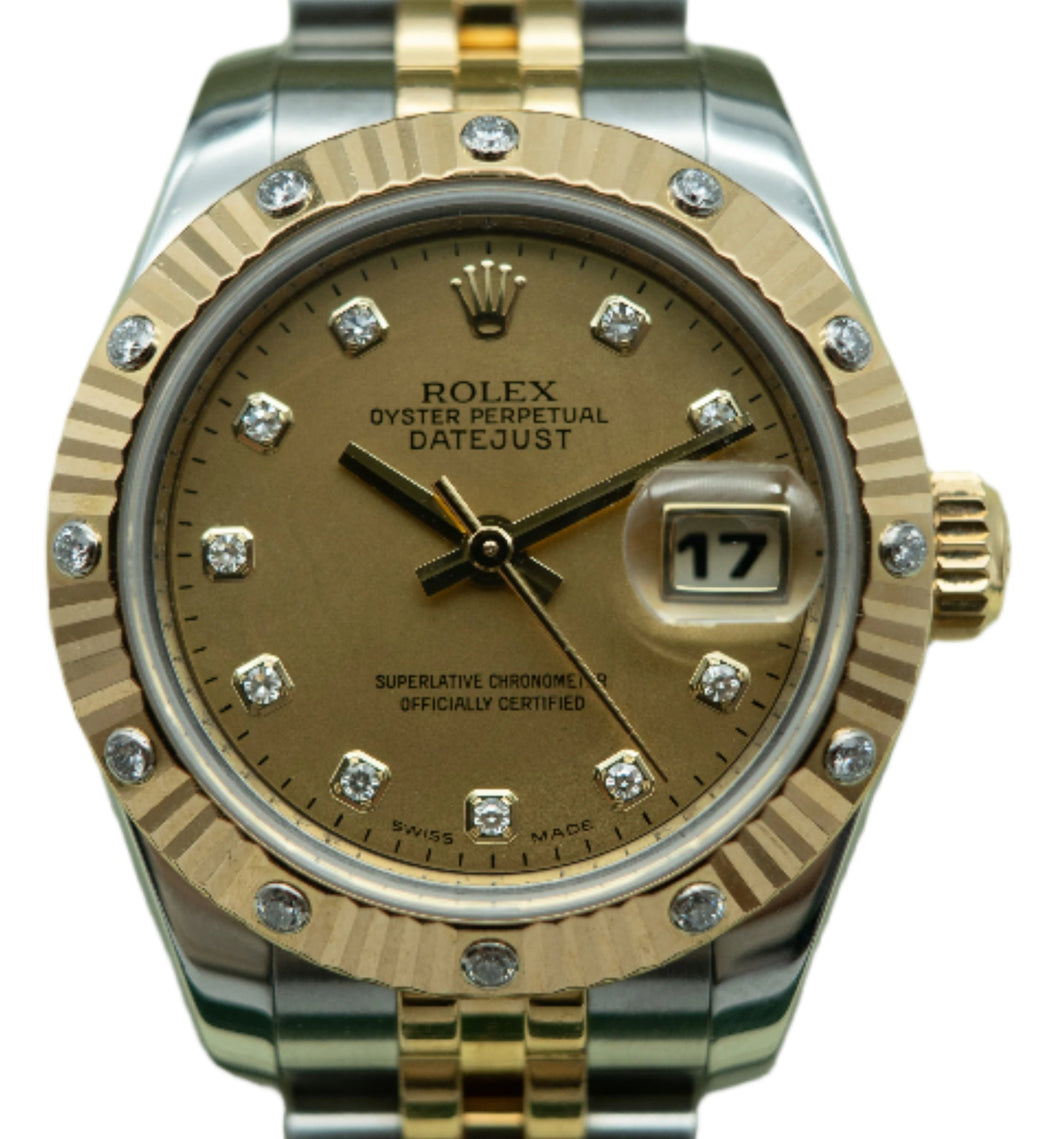 Rolex 179313 Lady Datejust Champagne Factory Diamond Dial & Bezel
