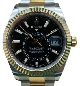 Rolex 326933 Two-Tone Sky Dweller Black Dial on Oyster