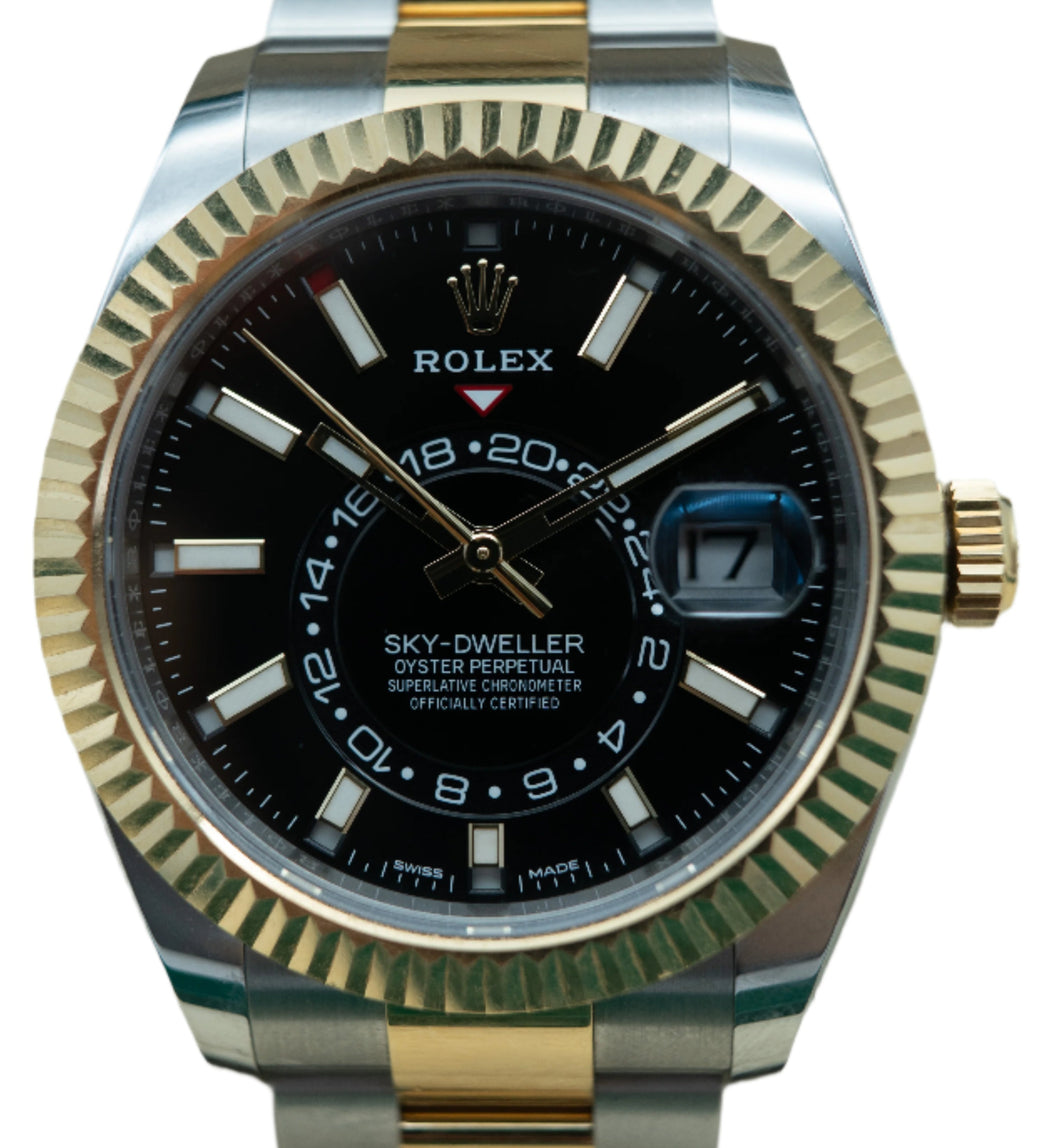 Rolex 326933 Two-Tone Sky Dweller Black Dial on Oyster