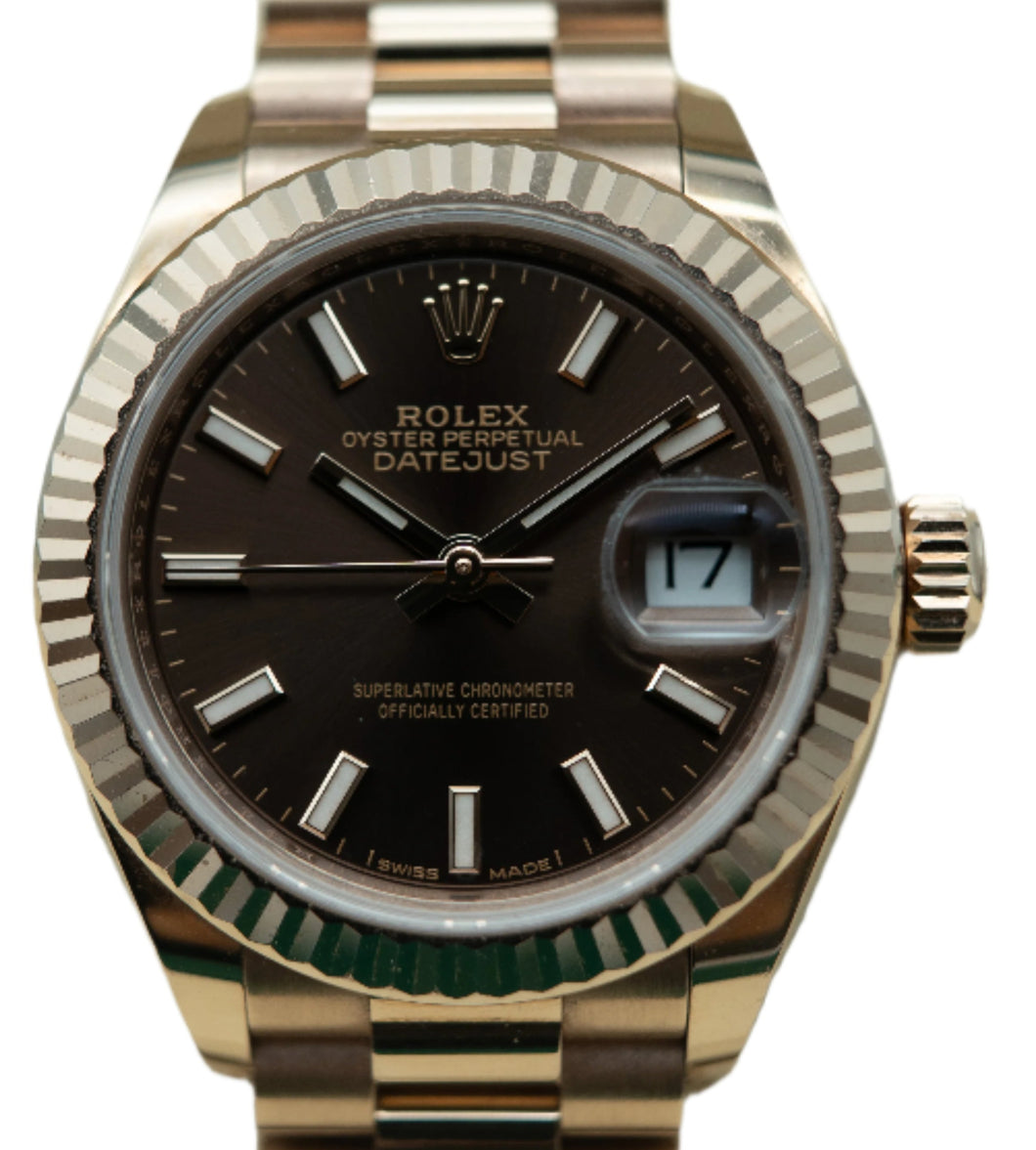 Rolex 279175 Lady Datejust Chocolate Baton Dial