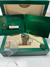 Load image into Gallery viewer, Rolex 126233 Two Tone Green Roman Diamond on Jubilee
