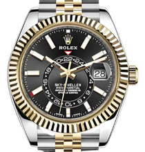 Load image into Gallery viewer, Rolex 326933 Sky Dweller Two-Tone Yellow-Gold Black Index Dial on Jubilee
