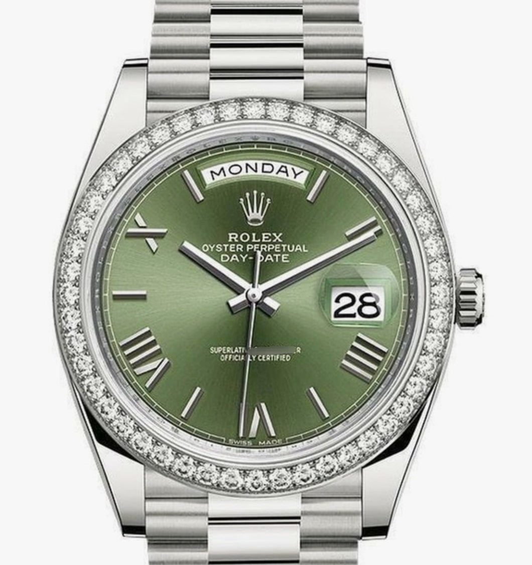 Rolex Day-Date White Gold Olive Green Dial 228349RBR