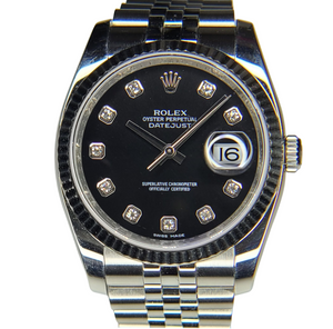 Rolex 116234 Datejust 36 in Steel with Black Jubilee Diamond Dial